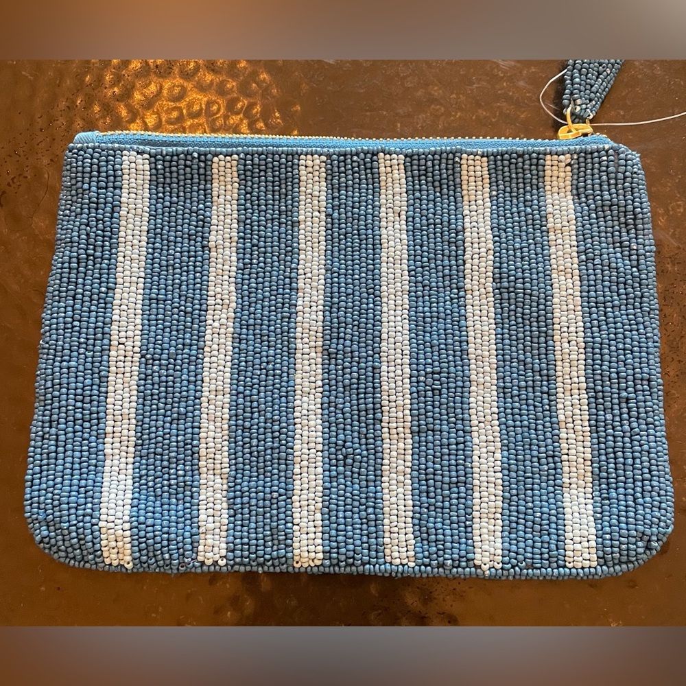 NWT Anthropologie The Fiona Beaded Pouch City Edition in Capri - Picture 6 of 7